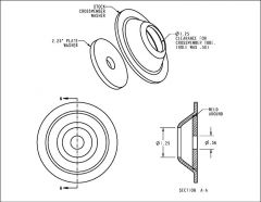 Modifed crossmember washer dimensions