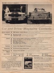 May 1965 Car and Driver Contents