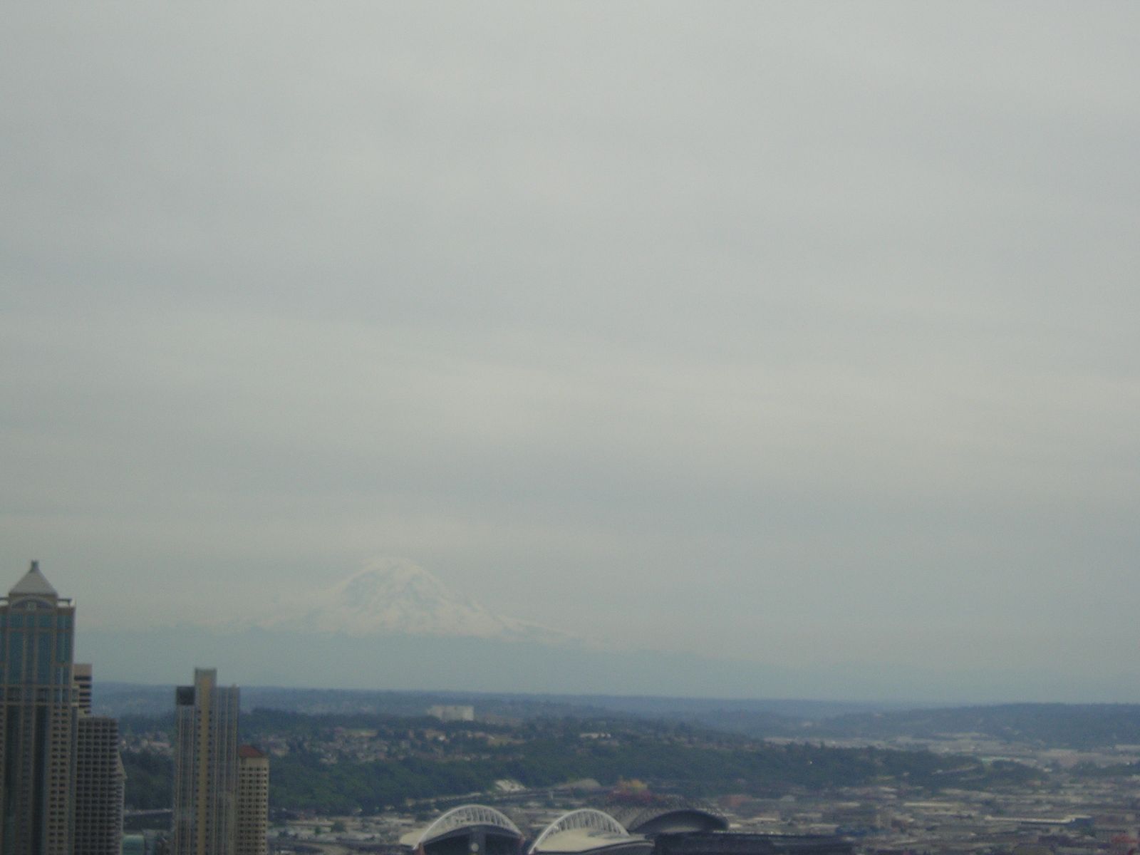 View of Mt. Rainier from the Space needle in Seattle