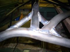 Dan Cook's Rally Car Cage - Driver's Side Roof to A Pillar Bracing - Top Vi