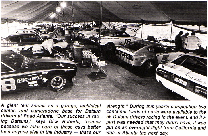 Datsun Tent at SCCA Runoffs 1976
