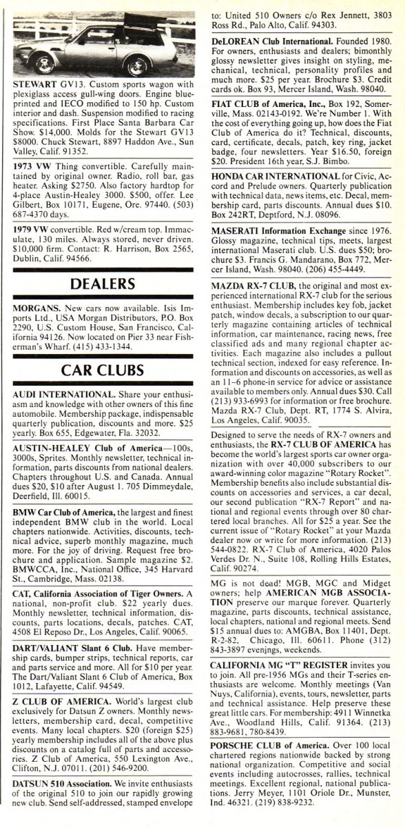 UFO ad in R&T 2/82