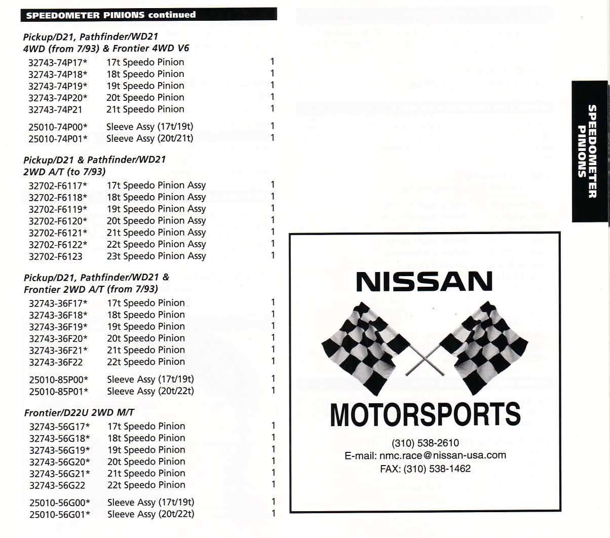 Nissan speedo pinion gears (4 of 4)