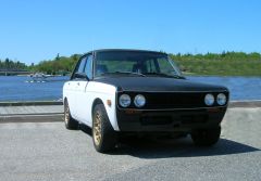 My car at the dock in Kenora during a "By The Numbers" fun run