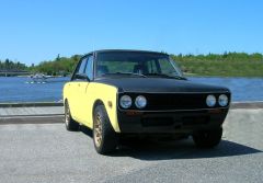 My car at the dock in Kenora during a "By The Numbers" fun run if