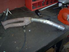 L20B downpipe fabbed to fit taller engine