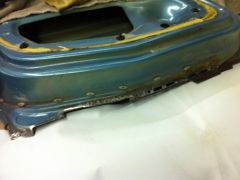 Bottom of the passenger rear door-rust removed