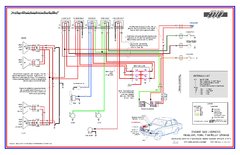 Wiring diagram of headlamp, horn, fan, and fuel pump with new fuse block and relays